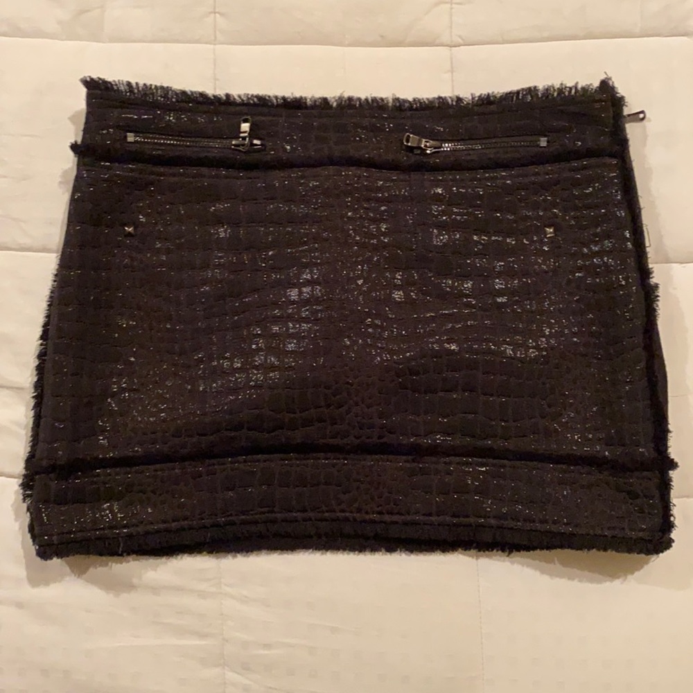 Rachel Roy Alligator Embossed Fabric Mini Skirt